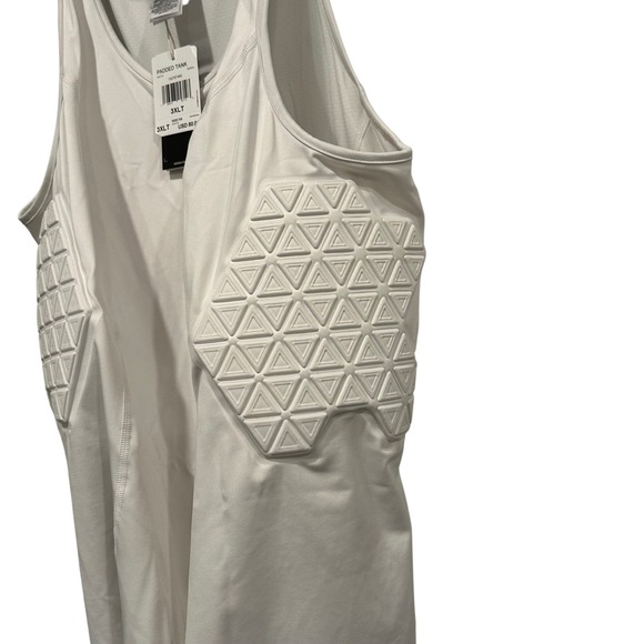 NWT Adidas Padded Football Tank Top 3XLT Mens White AEROREADY Sleeveless Shirt - Picture 2 of 10